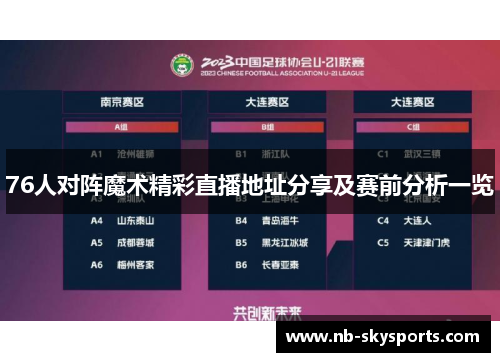76人对阵魔术精彩直播地址分享及赛前分析一览